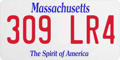 MA license plate 309LR4
