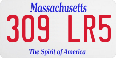 MA license plate 309LR5