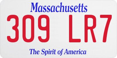 MA license plate 309LR7