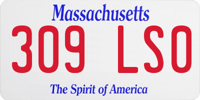 MA license plate 309LS0