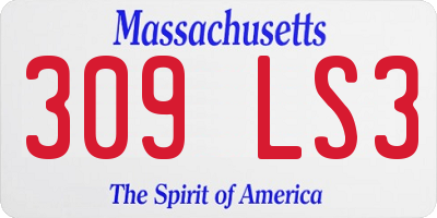 MA license plate 309LS3