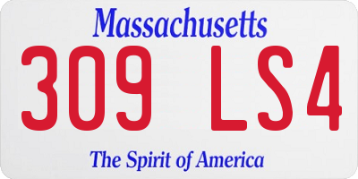 MA license plate 309LS4