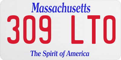 MA license plate 309LT0