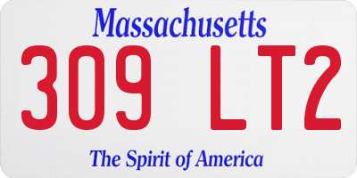MA license plate 309LT2