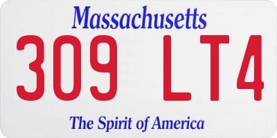 MA license plate 309LT4
