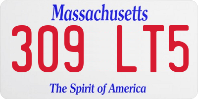 MA license plate 309LT5