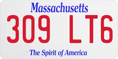 MA license plate 309LT6