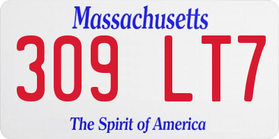 MA license plate 309LT7