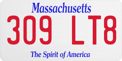 MA license plate 309LT8