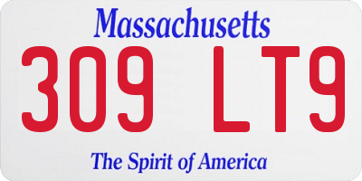MA license plate 309LT9