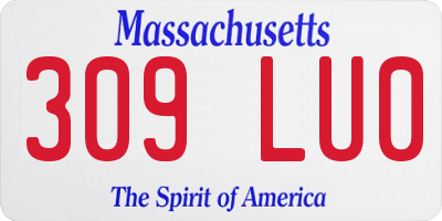 MA license plate 309LU0