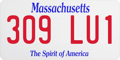 MA license plate 309LU1