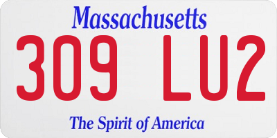MA license plate 309LU2