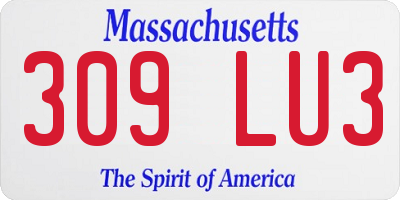 MA license plate 309LU3