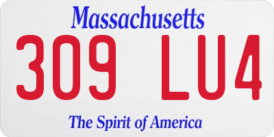 MA license plate 309LU4