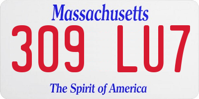 MA license plate 309LU7