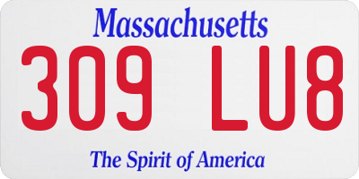 MA license plate 309LU8