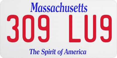 MA license plate 309LU9