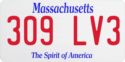 MA license plate 309LV3