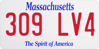 MA license plate 309LV4