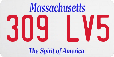 MA license plate 309LV5