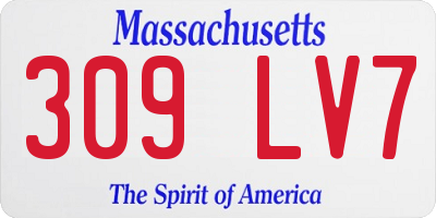 MA license plate 309LV7