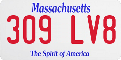 MA license plate 309LV8