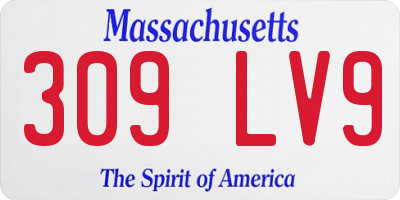 MA license plate 309LV9