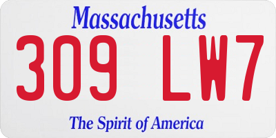 MA license plate 309LW7