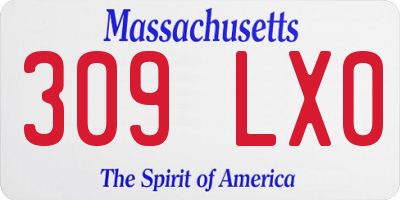MA license plate 309LX0