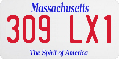 MA license plate 309LX1
