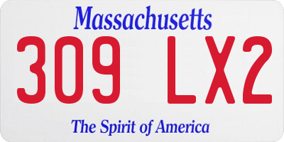 MA license plate 309LX2