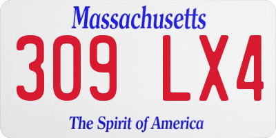 MA license plate 309LX4