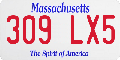 MA license plate 309LX5