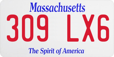 MA license plate 309LX6