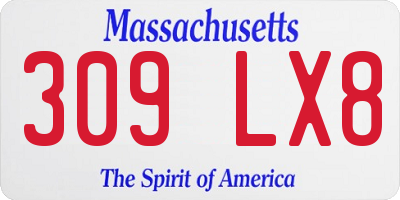 MA license plate 309LX8