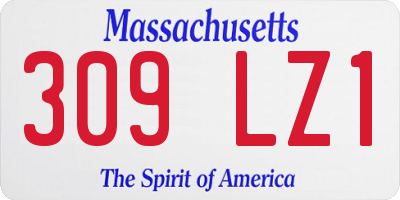 MA license plate 309LZ1