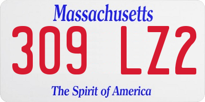 MA license plate 309LZ2
