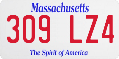 MA license plate 309LZ4