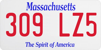 MA license plate 309LZ5