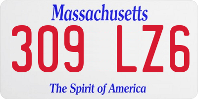 MA license plate 309LZ6