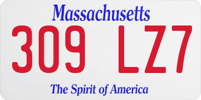 MA license plate 309LZ7