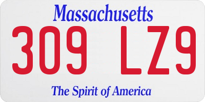 MA license plate 309LZ9