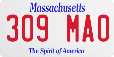 MA license plate 309MA0