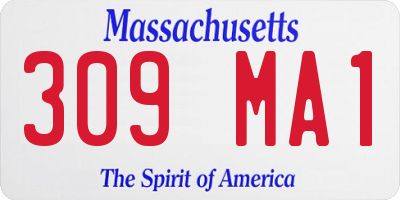 MA license plate 309MA1