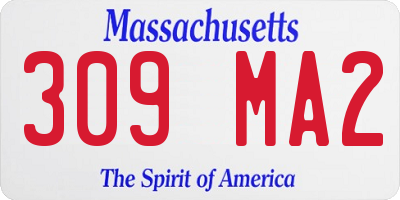 MA license plate 309MA2