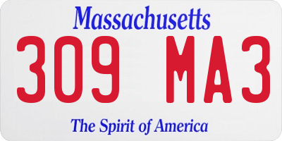 MA license plate 309MA3