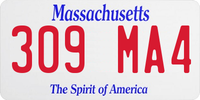 MA license plate 309MA4