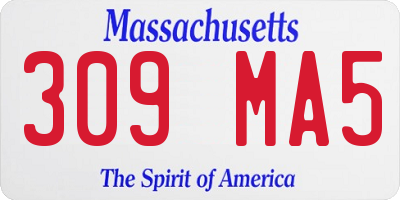 MA license plate 309MA5