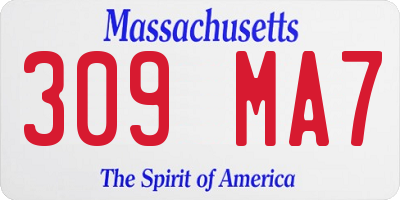 MA license plate 309MA7
